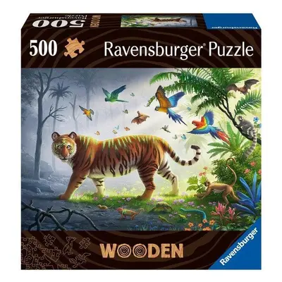 Puzzle Ravensburger Puzzle 175147 Dřevěné Puzzle Tygr V Džungli 500 Dílků