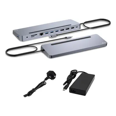 Dokovací stanice i-tec USB-C Metal Ergonomic 4K 3x Display Docking Station, Power Delivery 100W 