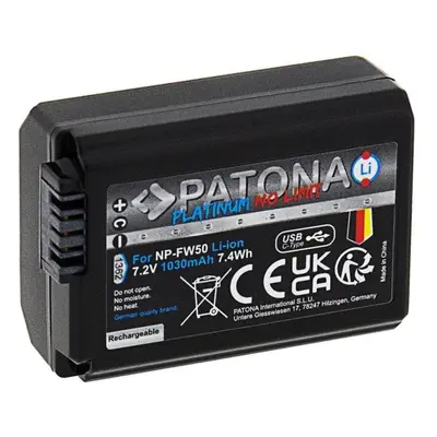 Baterie pro fotoaparát PATONA baterie pro Sony NP-FW50 1030mAh Li-Ion Platinum USB-C nabíjení