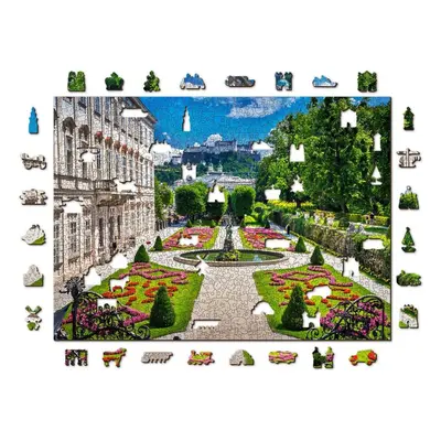 Puzzle Woden City Dřevěné puzzle Palác Mirabell a Salzburský hrad 2v1, 1010 dílků eko