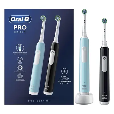 Elektrický zubní kartáček Oral-B Pro 1 DUO modrý a černý