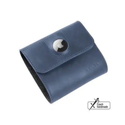 Peněženka FIXED Classic Wallet for AirTag z pravé hovězí kůže modrá