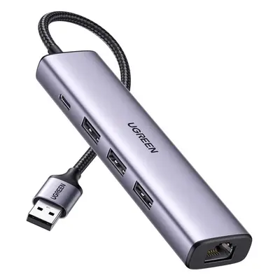 Replikátor portů UGREEN 5-in-1 USB 3.0 to 3*USB3.0/USB-C/RJ45 (1000M)