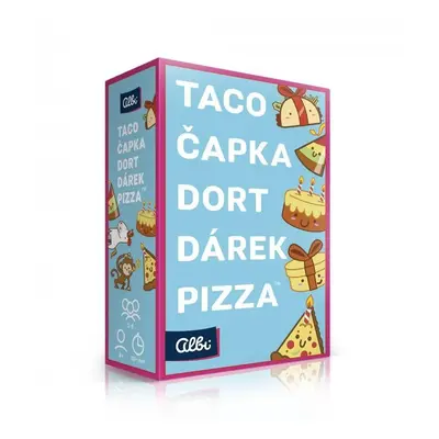 Karetní hra Taco, čapka, dort, dárek, pizza