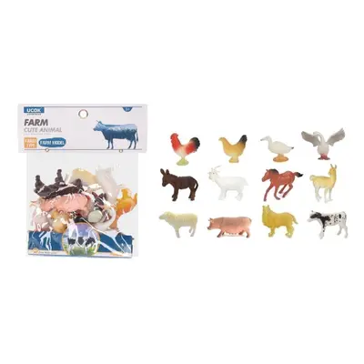 Zvířátka figurky farma 12 ks set 10 cm