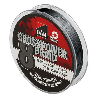 DAM Šňůra Crosspower 8-Braid Dark Grey 150m 0,10mm 5,4kg 12lb