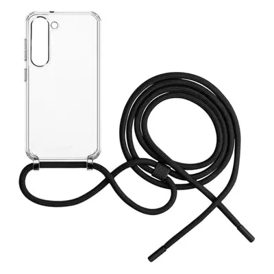 Kryt na mobil FIXED Pure Neck AntiUV s černou šňůrkou na krk pro Samsung Galaxy S23