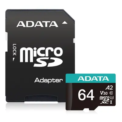 ADATA V30S/micro SDXC/64GB/95MBps/UHS-I U3 / Class 10/+ Adaptér