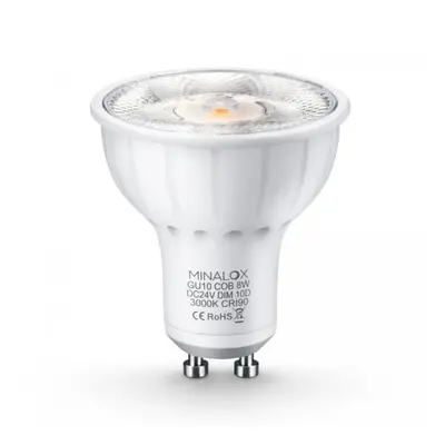 Stmívatelná LED žárovka Minalox GU10 8W 24V 10° 2700K