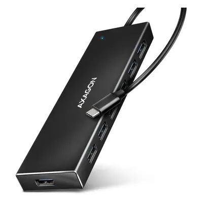 USB Hub AXAGON HUE-F7C CHARGING Hub, USB-C 5Gbps, 7x USB-A, micro USB power IN, USB-C cable 30 c