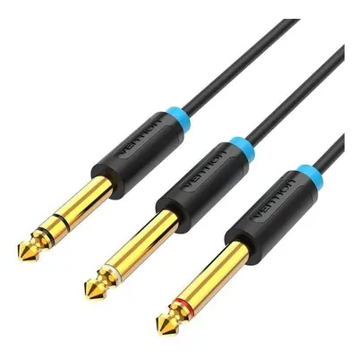 Audio kabel Vention TRS 6.5mm Male to 2*6.5mm Male Audio Cable 5M Black