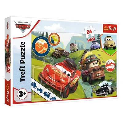 Puzzle Trefl Puzzle Auta 3 Šťastná auta Maxi 24 dílků