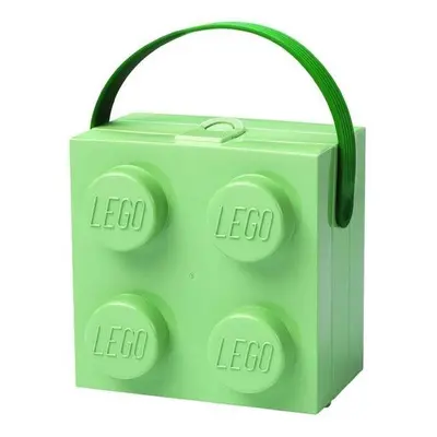 Svačinový box LEGO box s rukojetí - army zelená