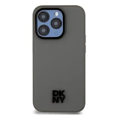 Kryt na mobil DKNY PU Leather Stack Logo Magsafe Zadní Kryt pro iPhone 15 Pro Max Grey