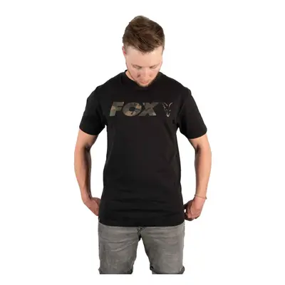 FOX Tričko Black/Camo Print T-Shirt XXXL