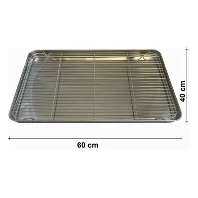 Nerezový plech na pečení s mřížkou 60x40x3cm vel. XXL UG Grill