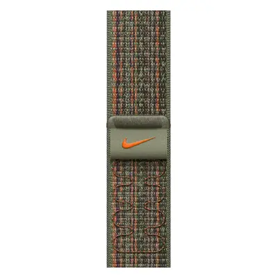 Řemínek Apple Watch 41mm sekvojově zelený/oranžový provlékací sportovní řemínek Nike