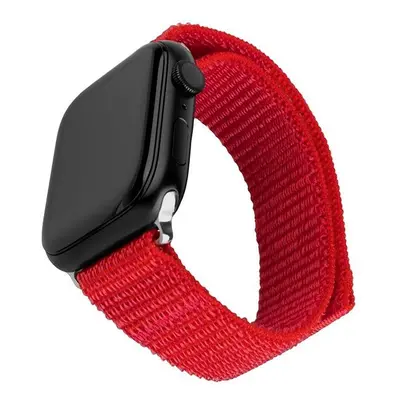 Řemínek FIXED Nylon Sporty Strap pro Apple Watch 42/44/45mm červený