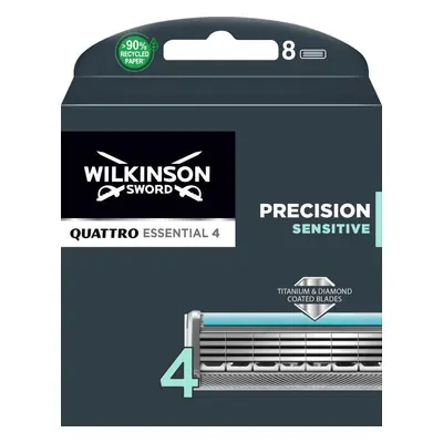 Pánské náhradní hlavice WILKINSON Quattro Essential Precision Sensitive náhradní hlavice 8 ks