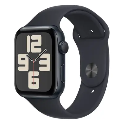 Chytré hodinky Apple Watch SE 44mm Temně inkoustový hliník s temně inkoustovým sportovním řemínk