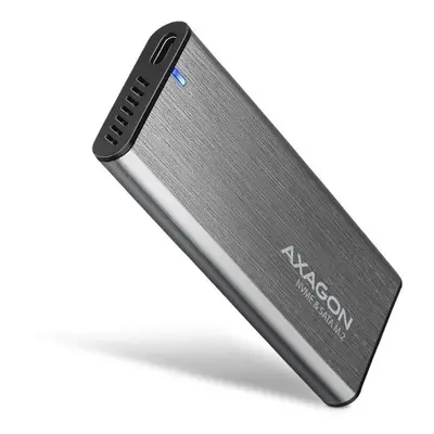 Externí box AXAGON EEM2-SG2, M.2 NVMe & SATA screwless RAW box, gray, SuperSpeed USB-C 10 Gbps