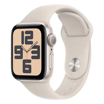 Chytré hodinky Apple Watch SE 40mm Hvězdně bílý hliník s hvězdně bílým sportovním řemínkem - M/L