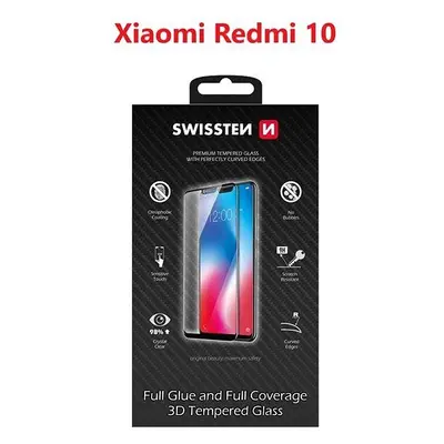 Ochranné sklo Swissten 3D Full Glue pro Xiaomi Redmi 10 LTE černé