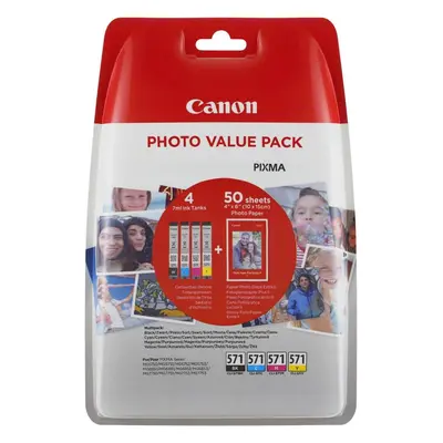 Cartridge Canon CLI-571 multipack + fotopapír PP-201