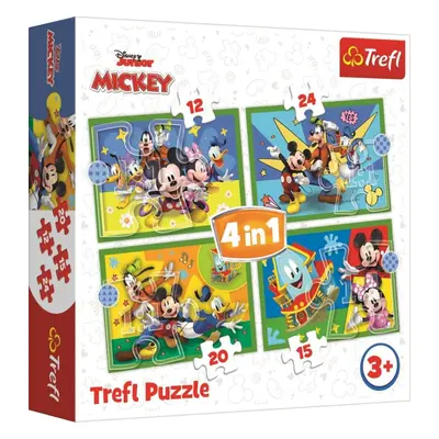 Puzzle Trefl Puzzle Mickeyho klubík: S přáteli 4v1 (35,48,54,70 dílků)