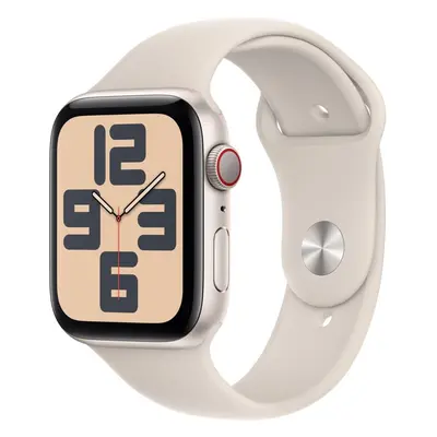 Chytré hodinky Apple Watch SE Cellular 44mm Hvězdně bílý hliník s hvězdně bílým sportovním řemín