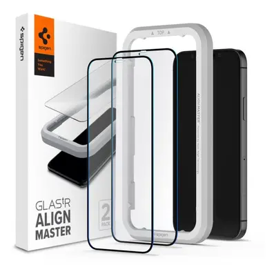 Ochranné sklo Spigen Glas tR ALM FC Black 2P iPhone 12/iPhone 12 Pro