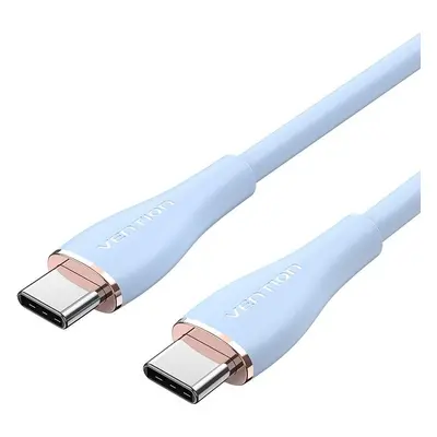 Datový kabel Vention USB-C 2.0 Silicone Durable 5A Cable 1m Light Blue Silicone Type