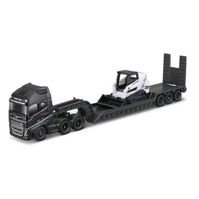 Kovový model Maisto Mini pracovní stroje, Sada velkého tahače, Volvo FH16, Bobcat T590