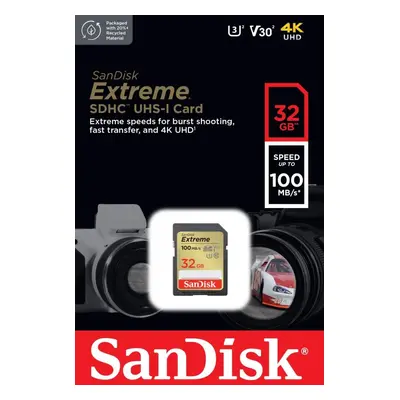 Paměťová karta SanDisk SDHC 32GB Extreme + Rescue PRO Deluxe