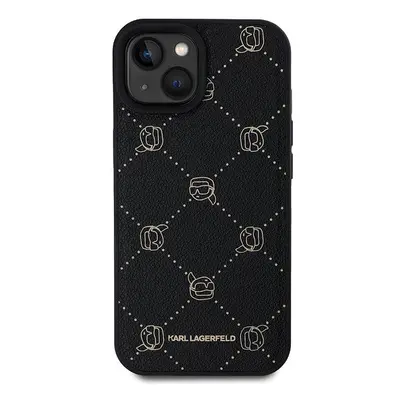 Kryt na mobil Karl Lagerfeld PU Karl Heads Pattern MagSafe Zadní Kryt pro iPhone 15 Black