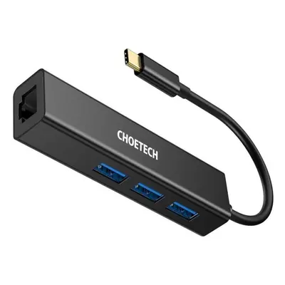 Replikátor portů ChoeTech 4-in-1 USB-C to RJ45 GLAN Adapter