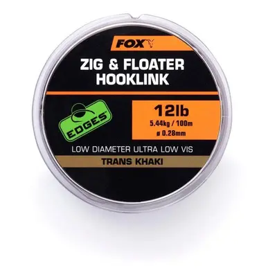 FOX Vlasec Zig and Floater Hooklink Trans Khaki 100m 0,28mm 12lb