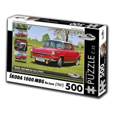 Puzzle Retro-auta Puzzle č. 22 Škoda 1000 MBG De Luxe (1967) 500 dílků