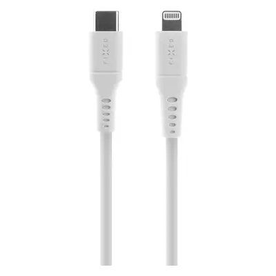 Datový kabel FIXED Cable USB-C/Lightning a podporou PD 2m certifikace MFi Liquid silicone bílý