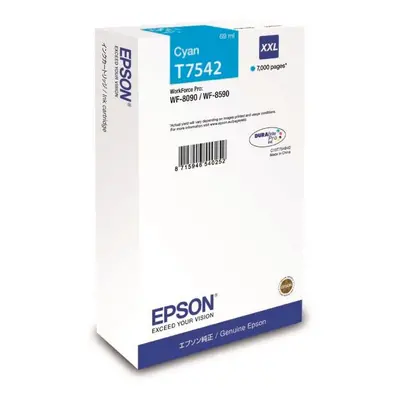 Epson originální ink C13T754240, T7542, XXL, cyan, 69ml, Epson WorkForce Pro WF-8090DW, WF-8590D