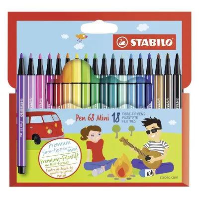 Fixy STABILO Pen 68 Mini kartonové pouzdro 18 barev