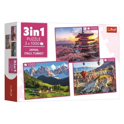 Puzzle Trefl Puzzle Japonsko, Itálie, Turecko 3x1000 dílků