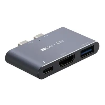 CANYON replikátor portů DS-1, 3v1, pro Apple Mackbook s Thunderbolt 3 (USB-C 100W)