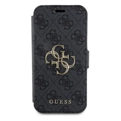 Pouzdro na mobil Guess PU 4G Metal Logo Book Pouzdro pro iPhone 15 Pro Grey