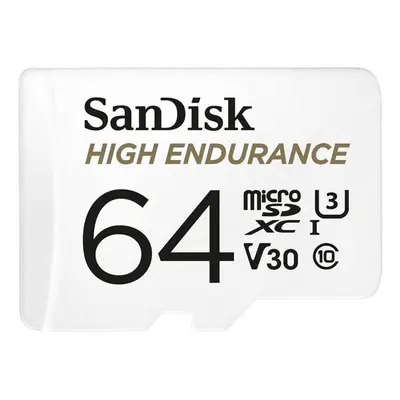 Paměťová karta SanDisk MicroSDXC 64GB High Endurance Video U3 V30 + SD adaptér