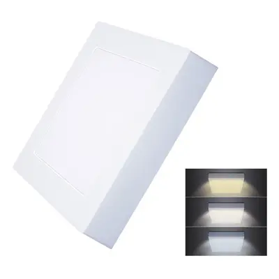 Solight LED mini panel CCT, přisazený, 12W, 900lm, 3000K, 4000K, 6000K, čtvercový