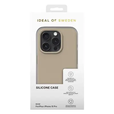 Kryt na mobil iDeal Of Sweden Silikonový ochranný kryt pro iPhone 15 Pro Beige