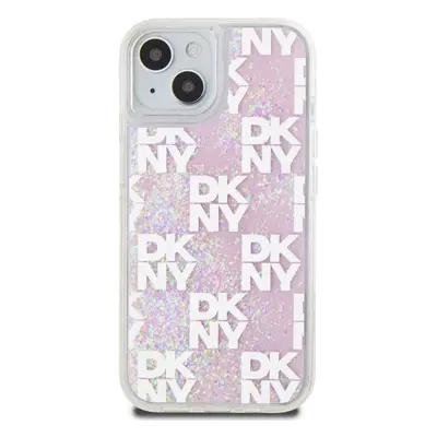 Kryt na mobil DKNY Liquid Glitter Checkered Pattern Zadní Kryt pro iPhone 15 Pink