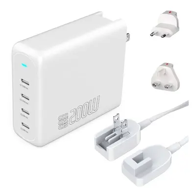 Nabíječka do sítě 4smarts Charger GaN Flex Pro 200W 4 USB-C white