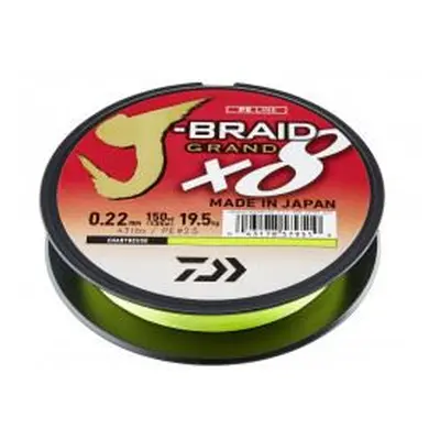 Daiwa Šňůra J-Braid Grand X8 Chartreuse 135m 0,22mm 19,5kg